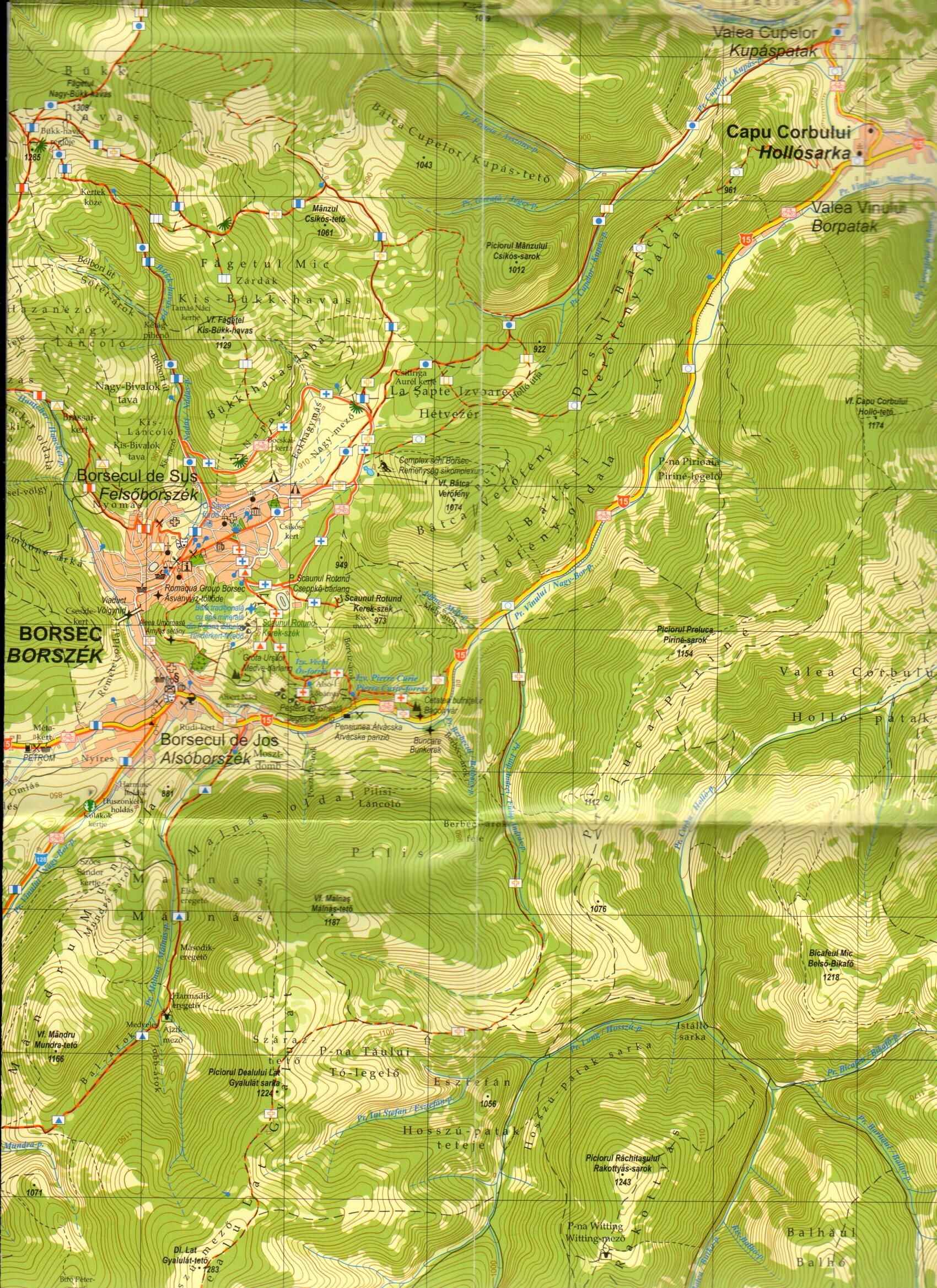 Borsec and surroundings sample map