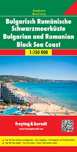  Romanian-Bulgarian Black Sea Coast tourist info map with city maps and index 