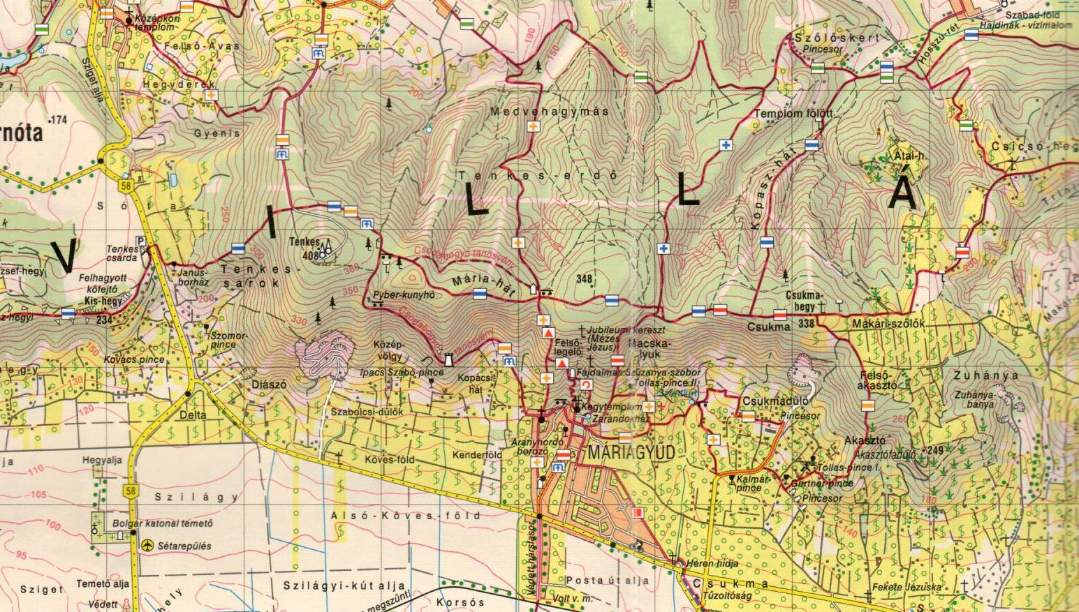Villány hills sample map