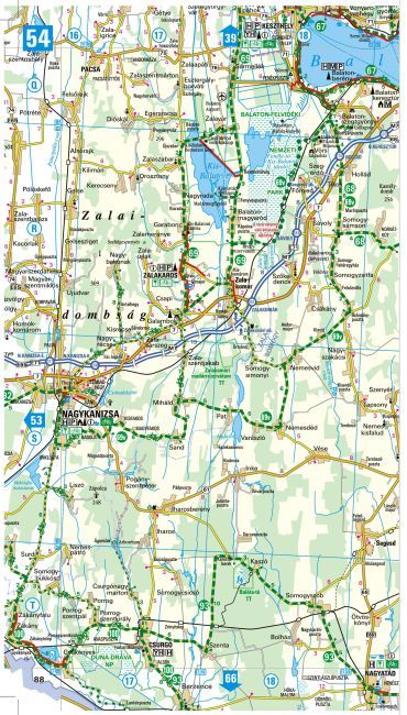 Biking atlas of Hungary sample map