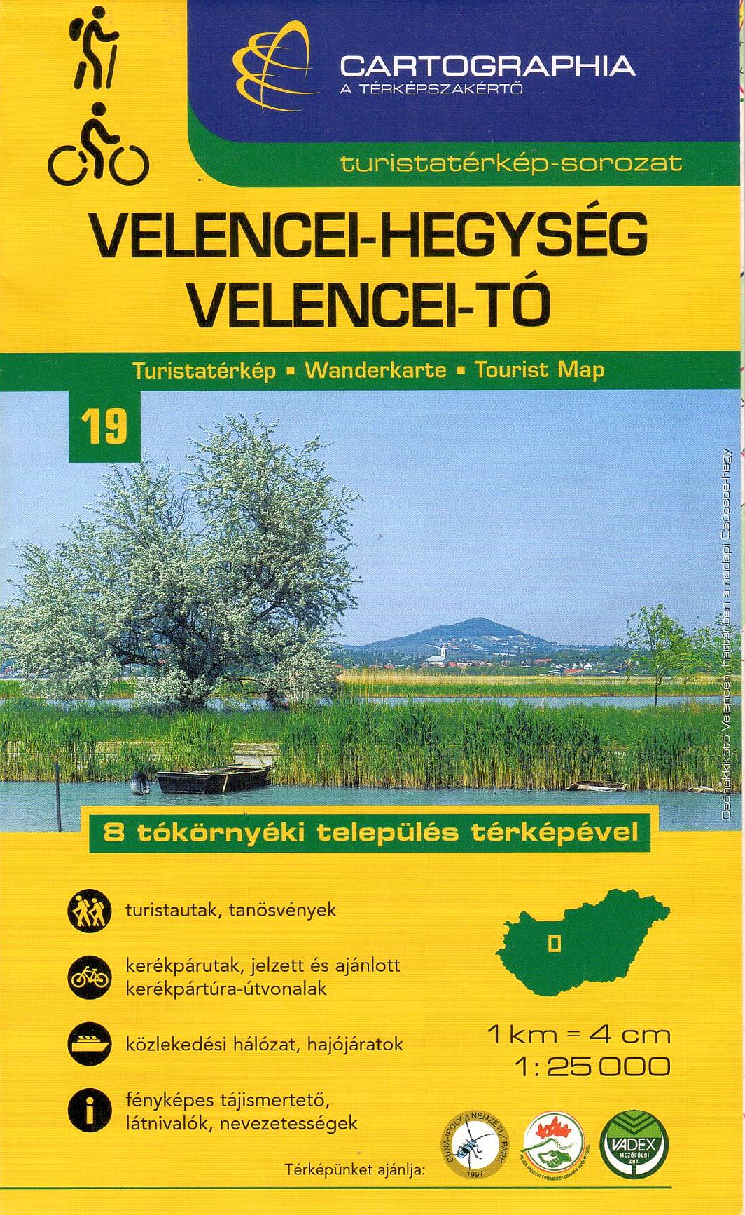  Velence hills and Velence lake  watersport, hiking and biking map