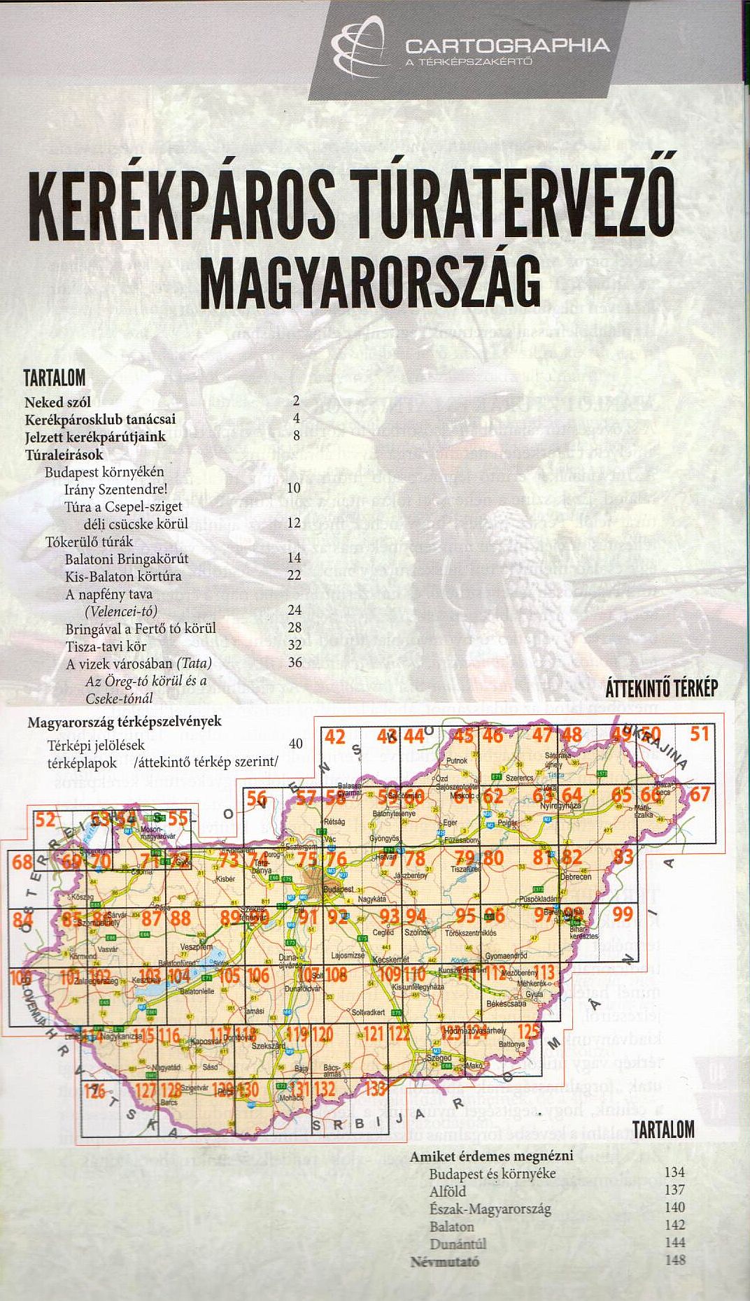Hungary cycling guide/atlas: contents