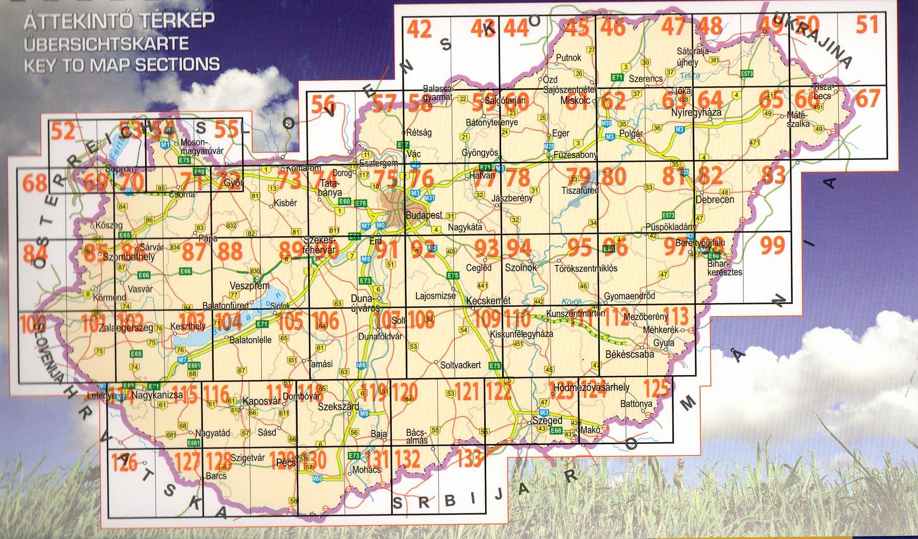 Hungary cycling guide/atlas: map sheet reference