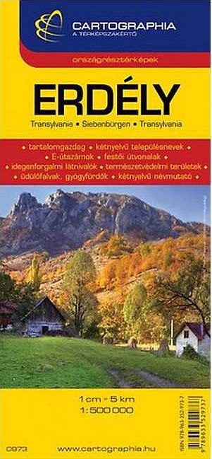  Transilvania road map with tourist informations and index  (with historical names