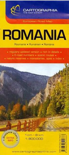  Road map of Romania with index and tourist information