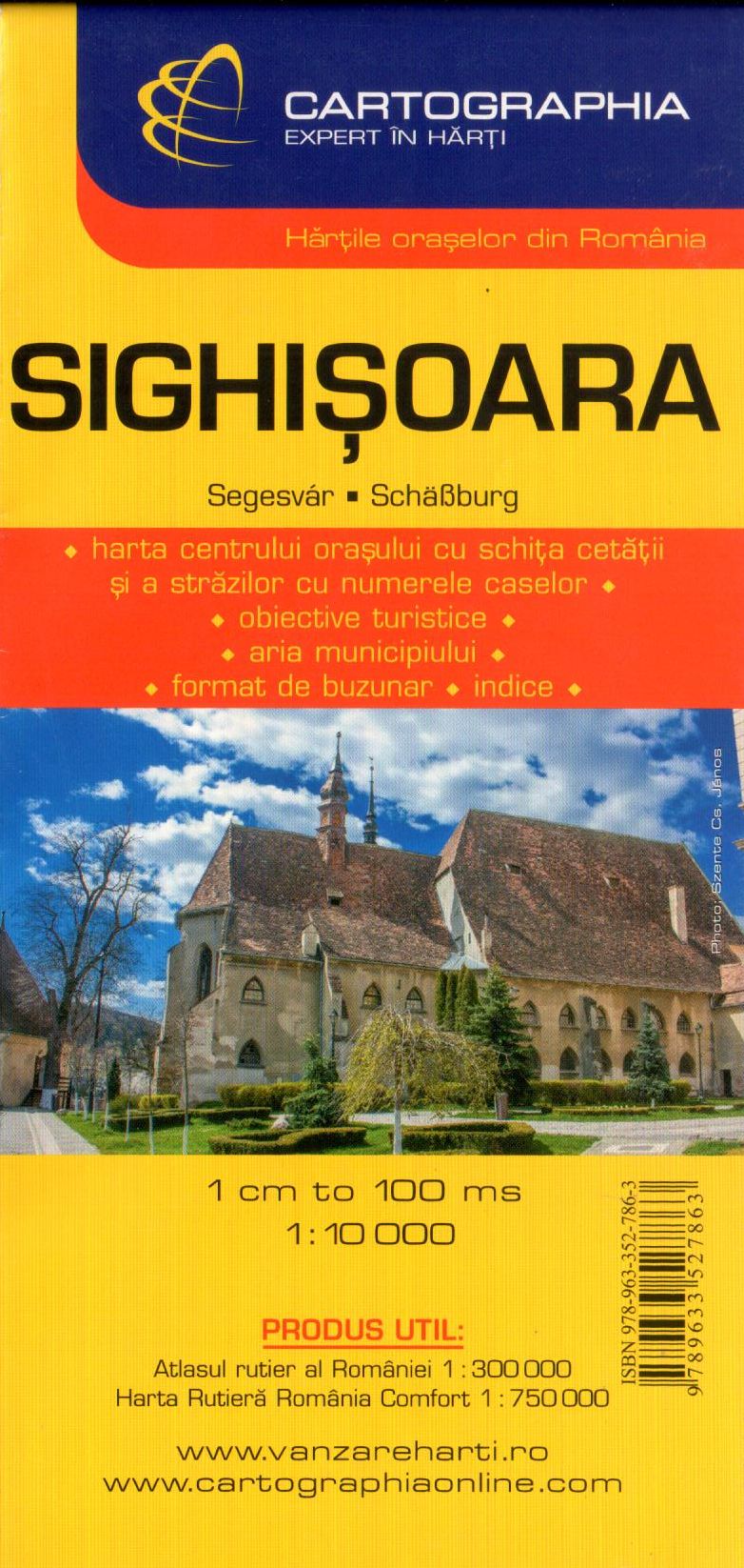  Sighisoara city map with index of streets and sights