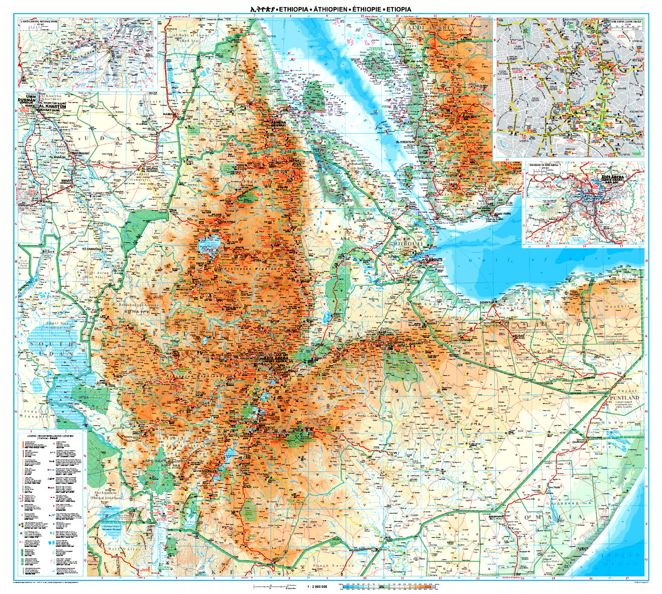 Etiópia áttekintő térkép