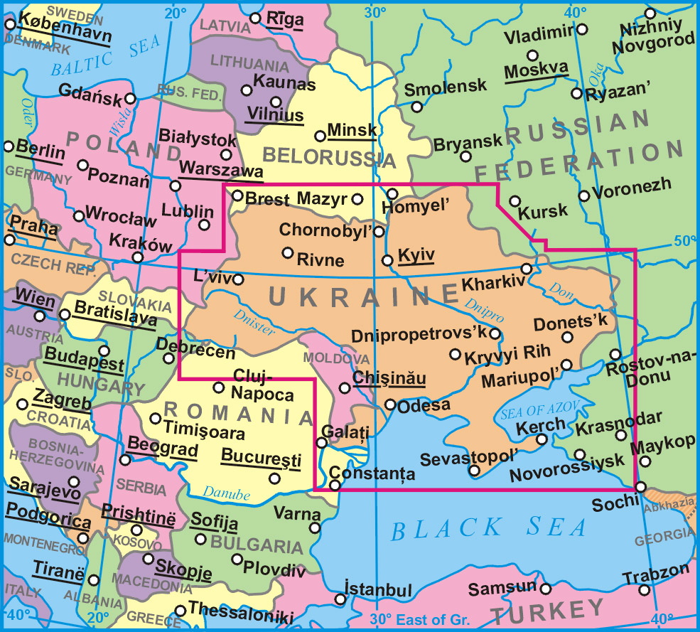 Ukraine on the map