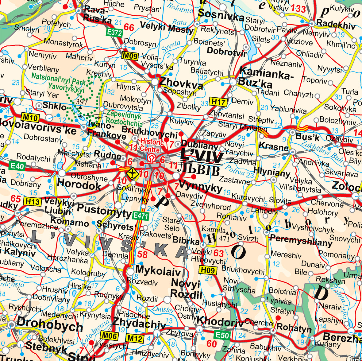 Sample map of Ukraine