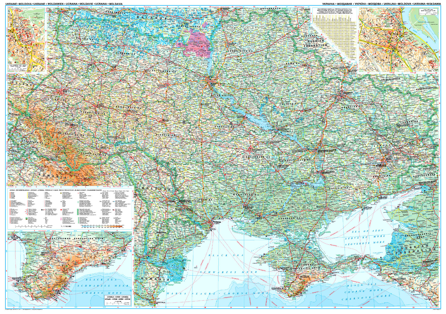 Area covered by the map of Ukraine