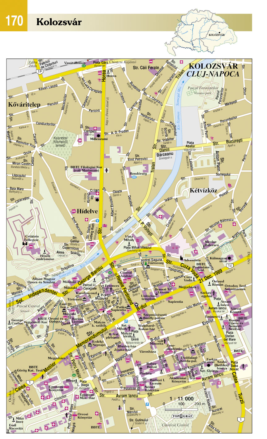 Carpathian basin sample city map: Cluj