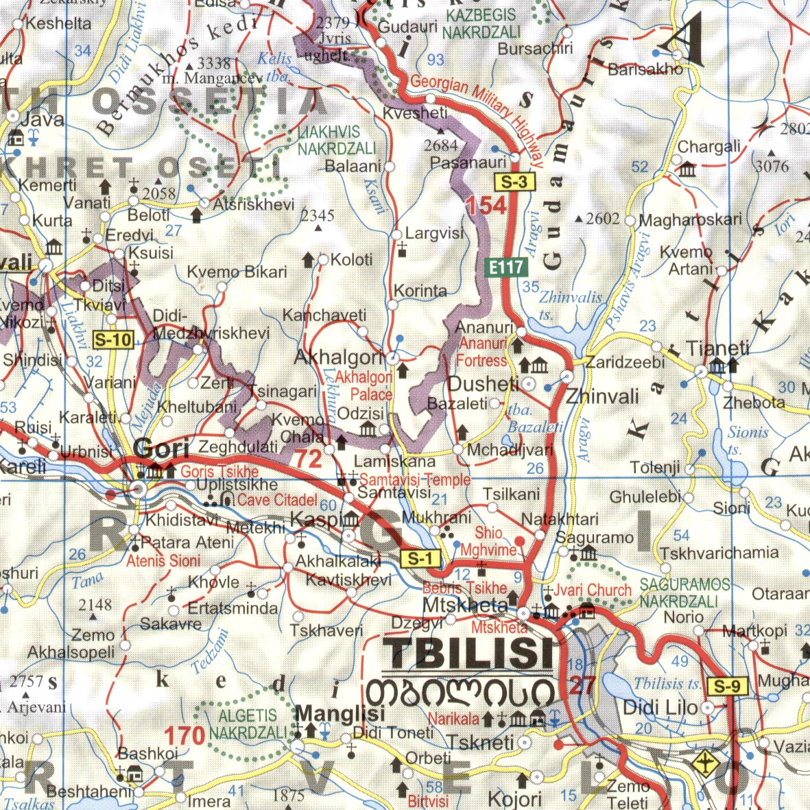 Caucasus (road) map sample