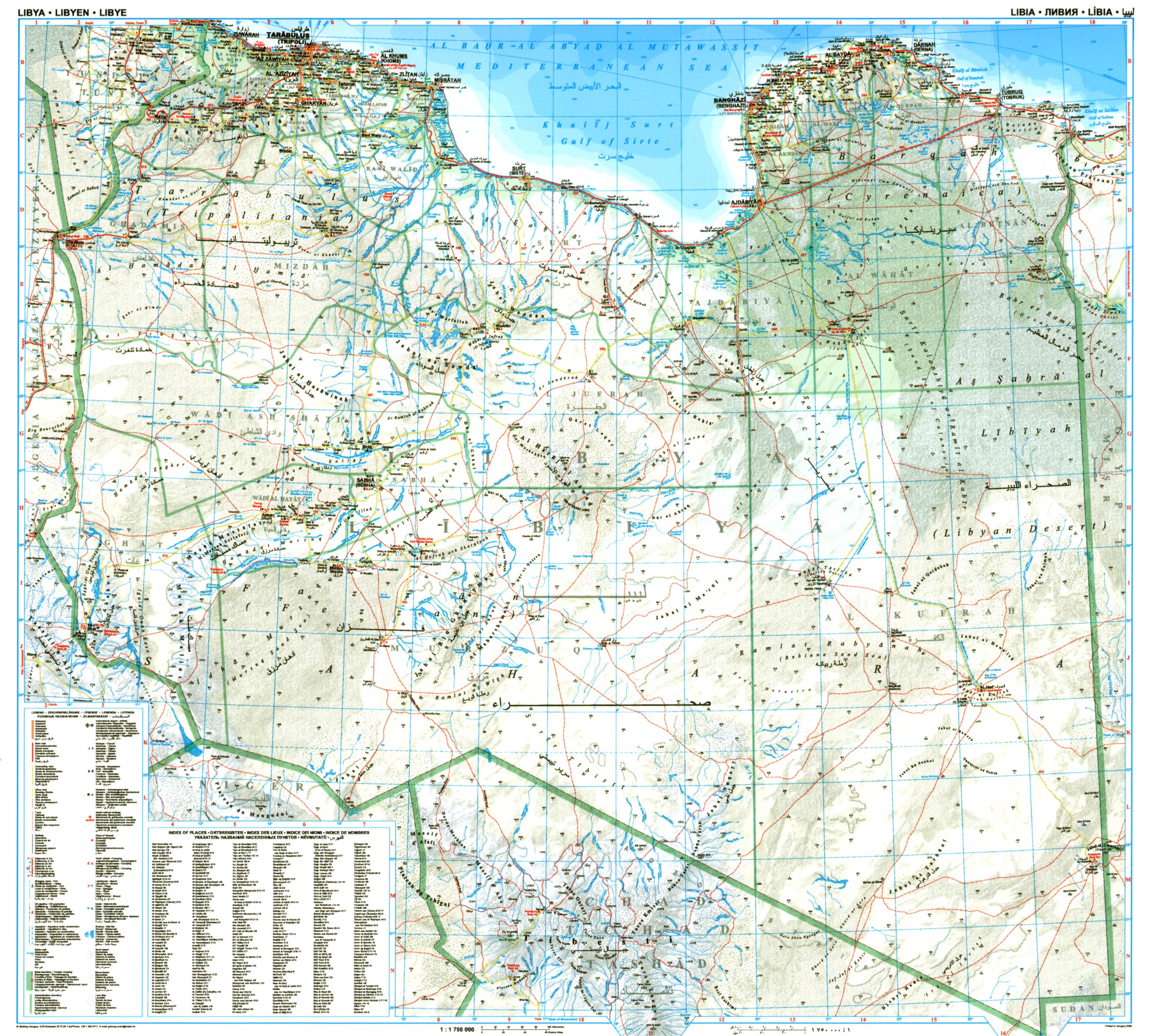Libya (road) overview map