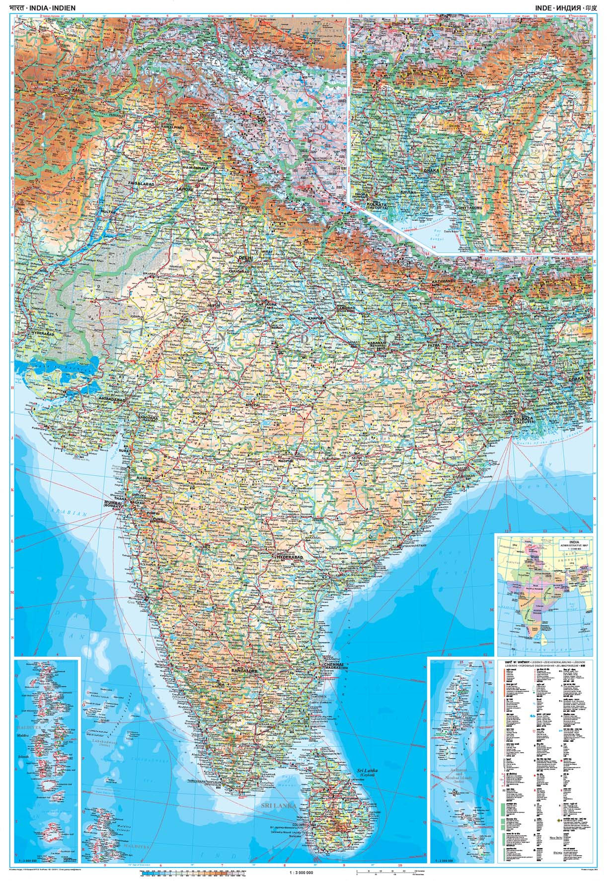 India (geographical)overview map