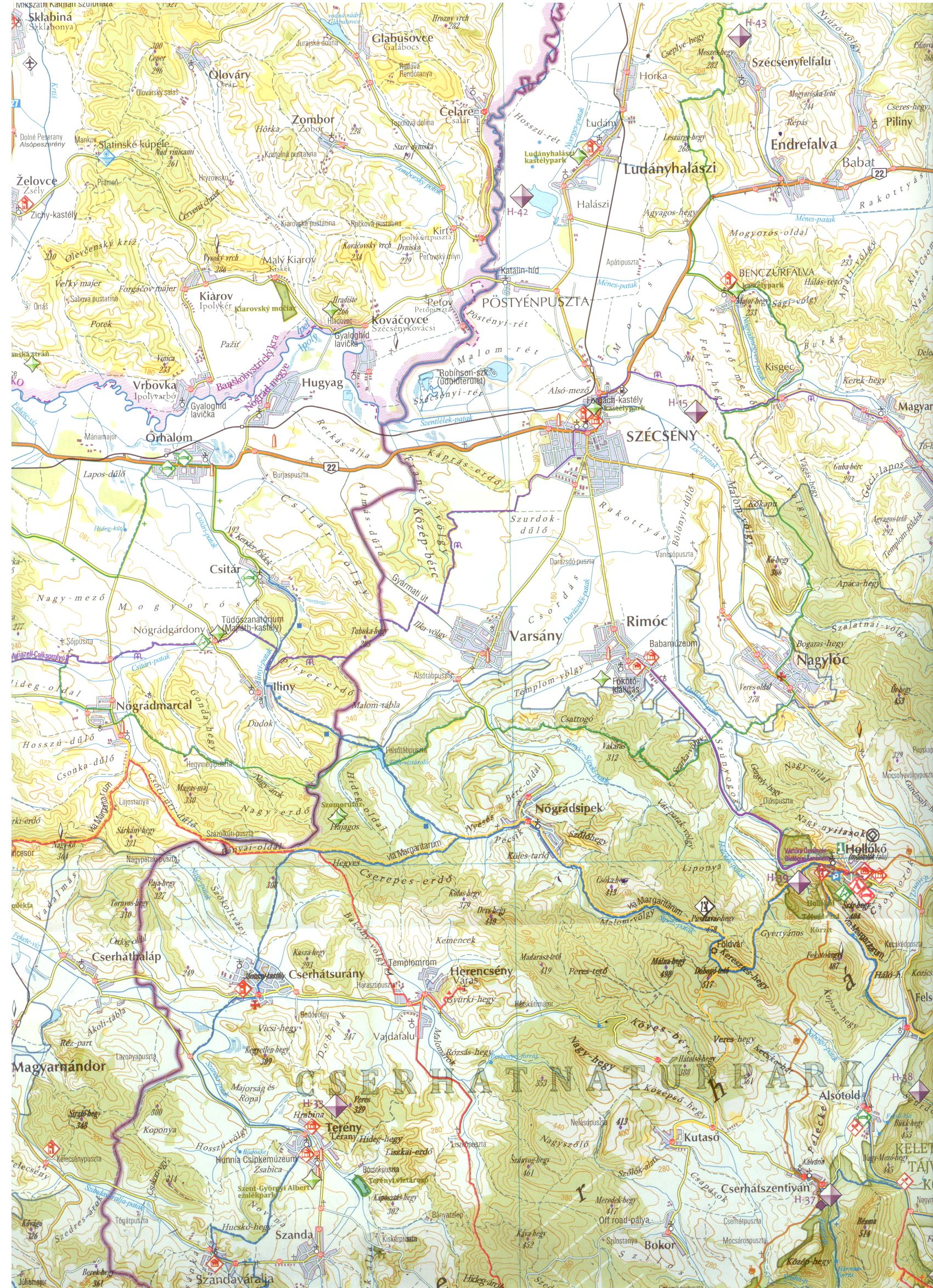 Novohrad-Nógrád geopark térképminta