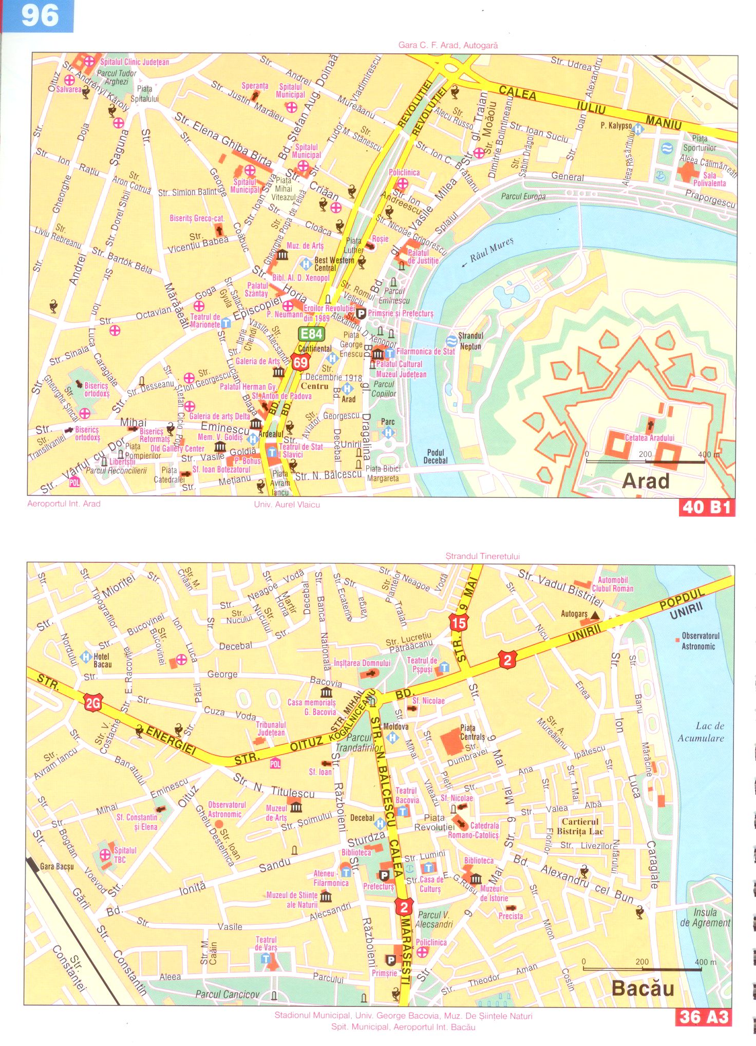 Romania road atlas sample city maps
