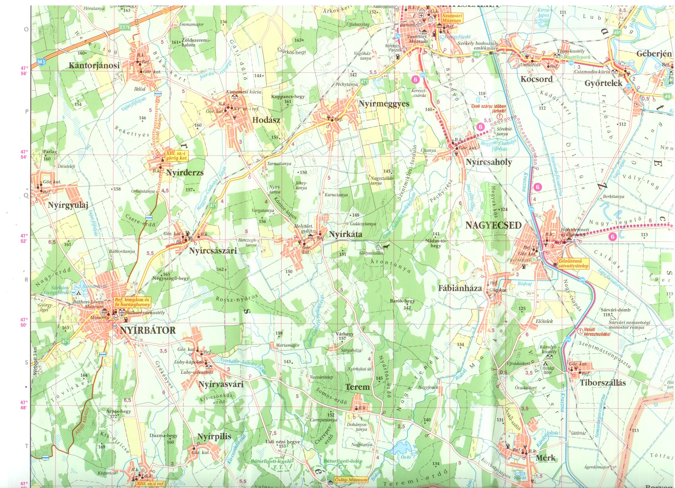 Szatmár-Bereg 1:100.000 sample map