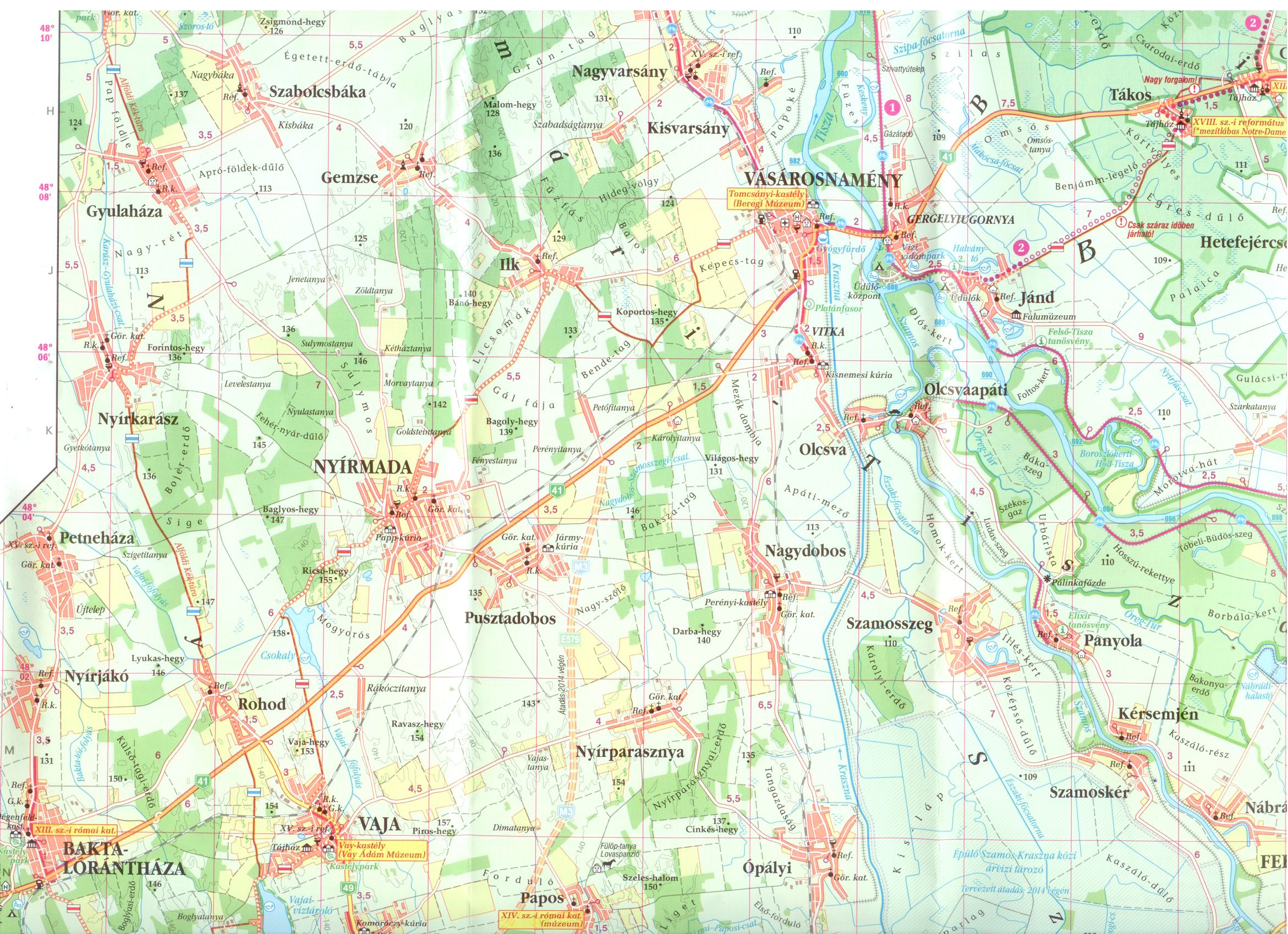 Szatmár-Bereg 1:100.000 sample map