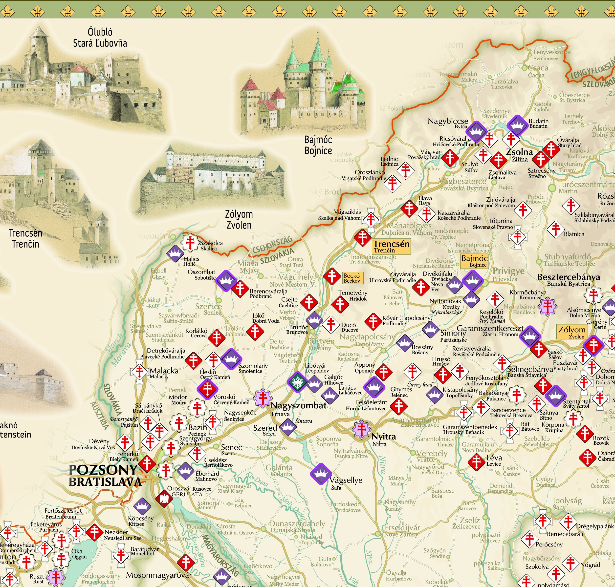 Castles in Hungary sample map