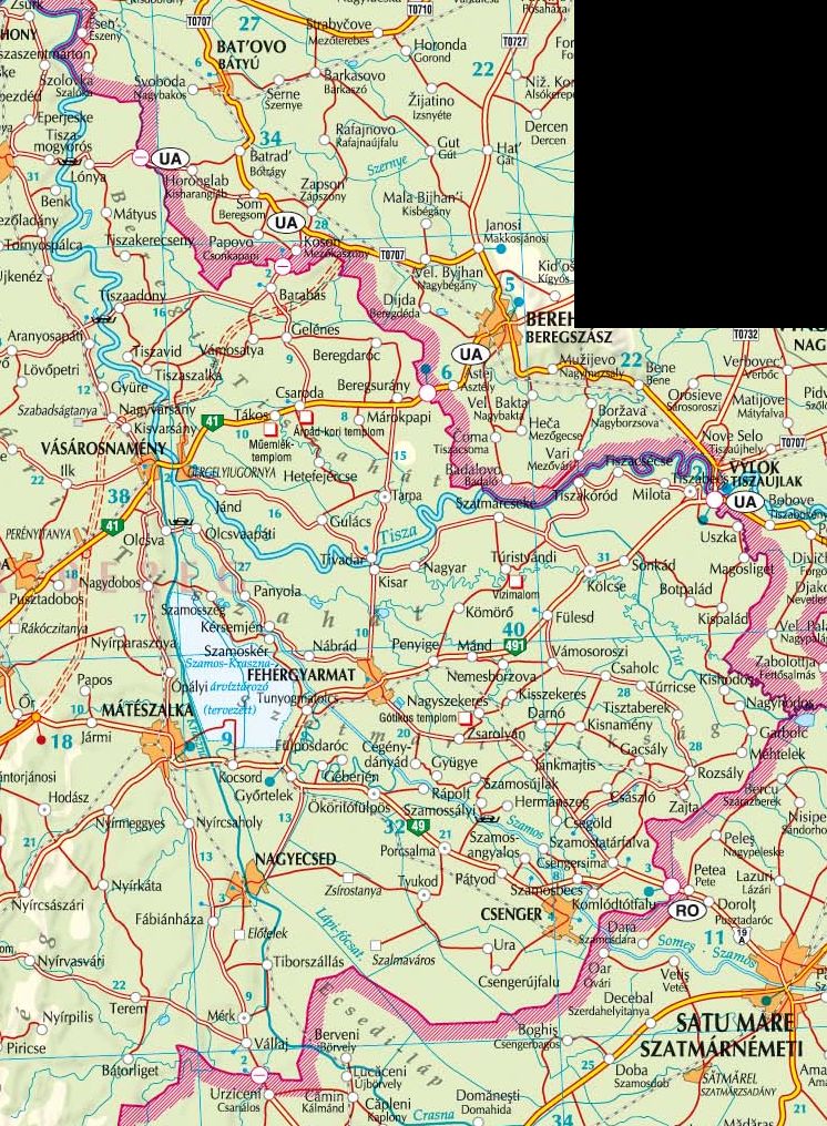A Szatmár-Bereg NP térkép által lefedett terület