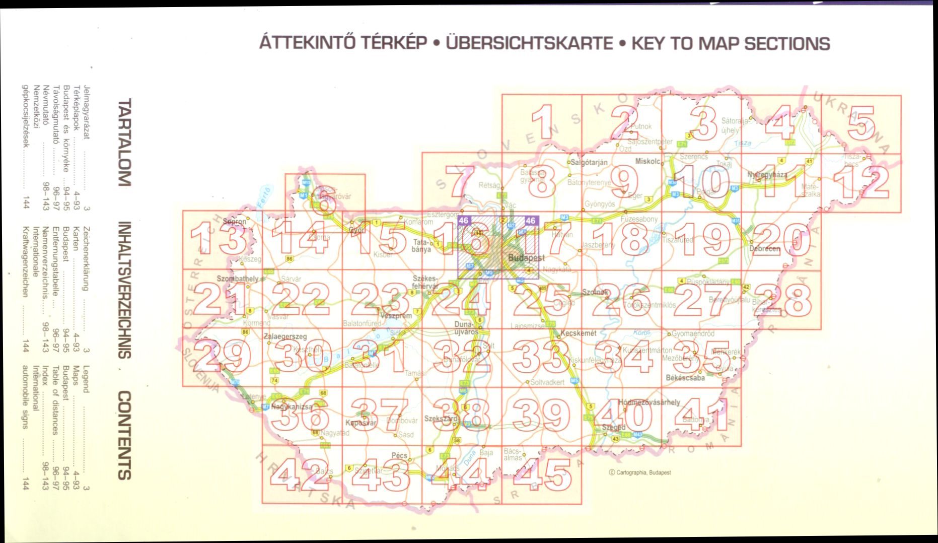 Sheet reference map Hungary