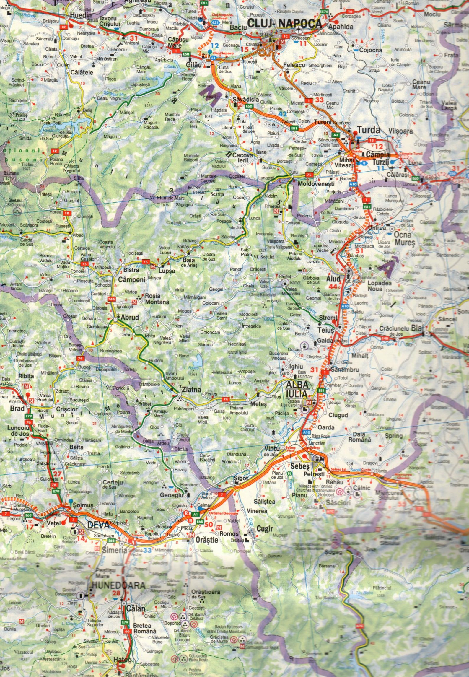 Road map of Romania: sample map