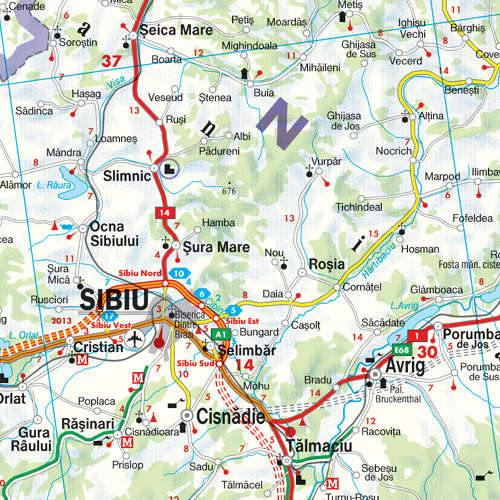 Road map of Romania 1:500.000: sample map