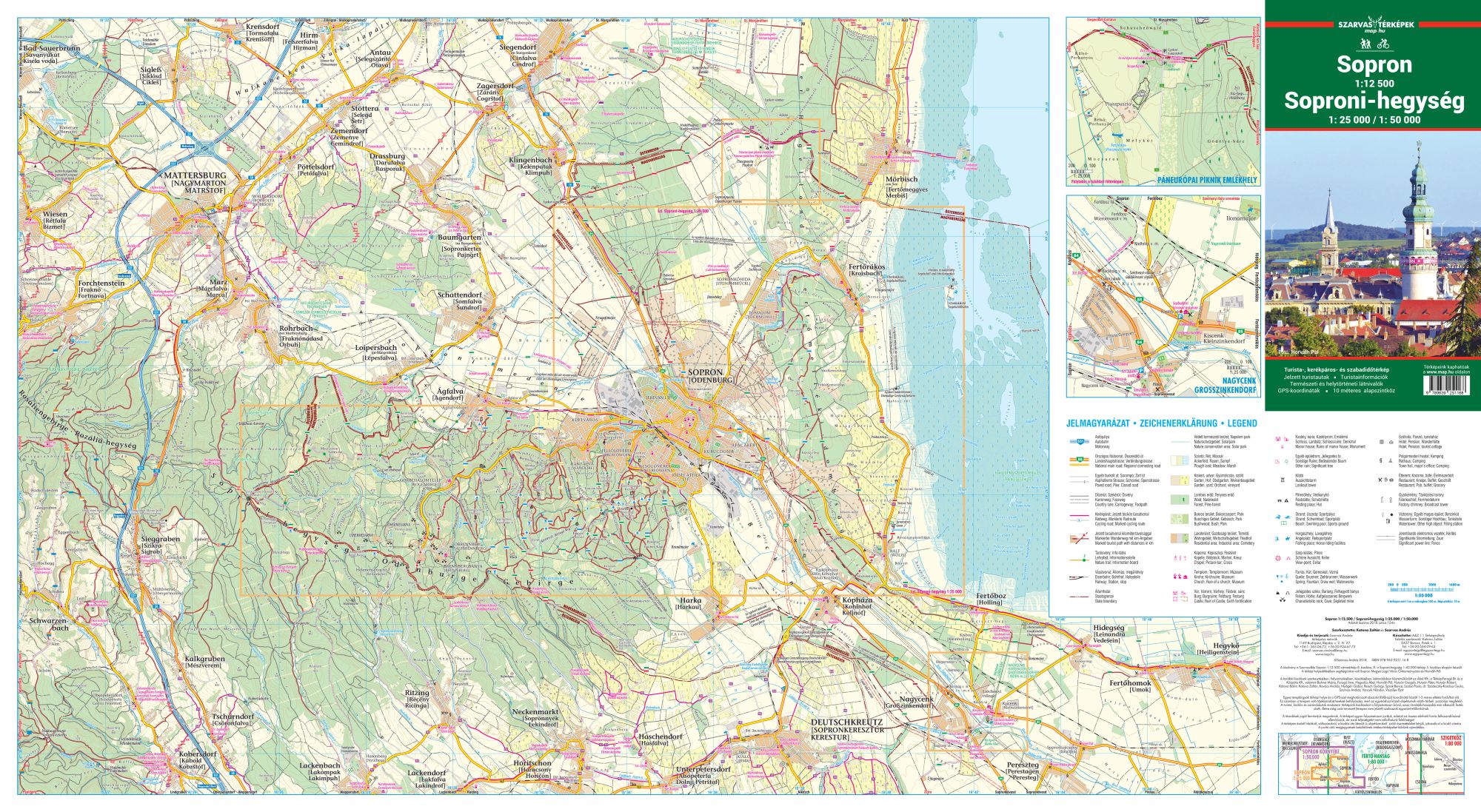 Area covered by the map Sopron hills 1:50.000