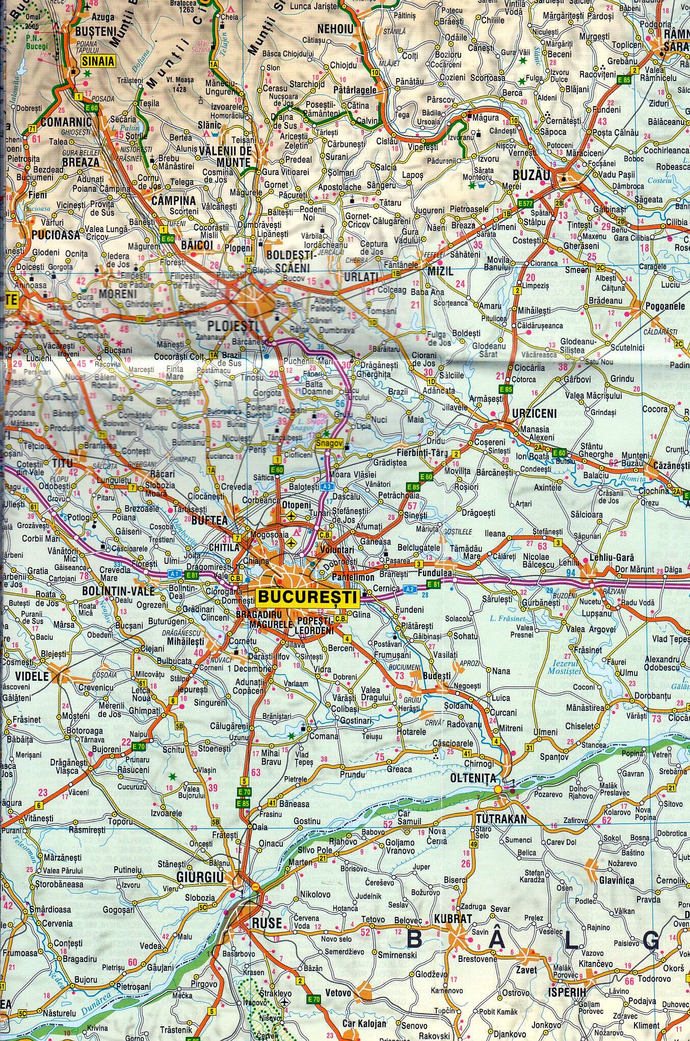 Romania 1:800.000 ample map