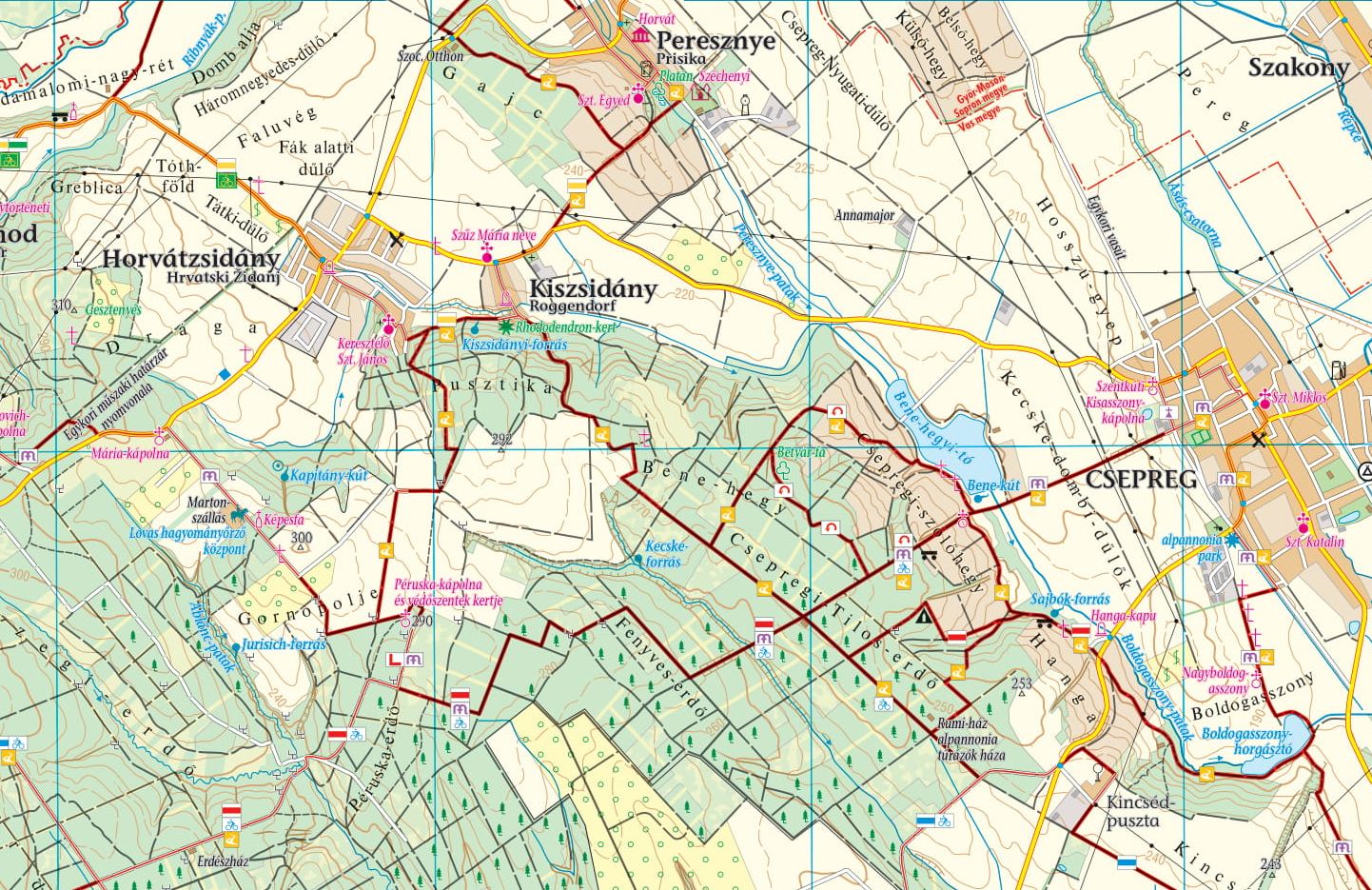 Sample map Kőszeg hills 1:50.000