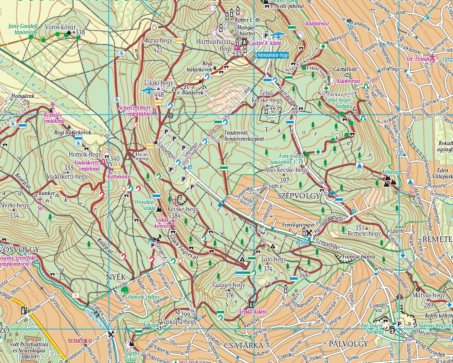 Buda hills 1:25.000 sample map