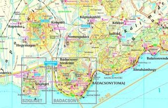 A Badacsony térkép által lefedett terület