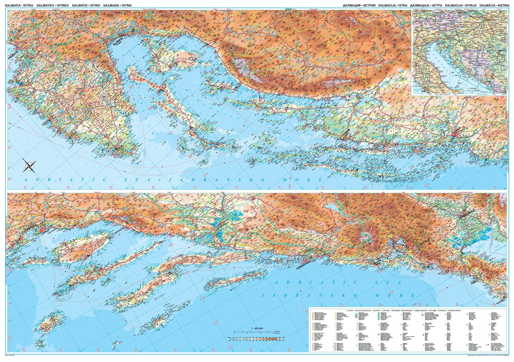 Dalmácia áttekintõ térképe