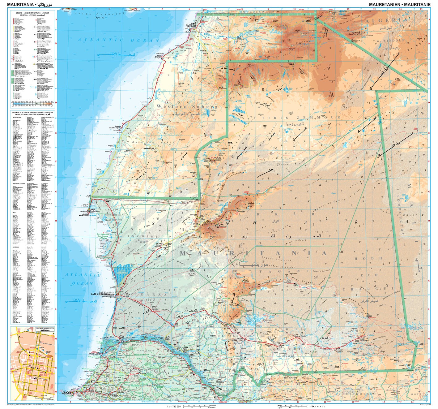 Mauritánia: áttekintõ térkép