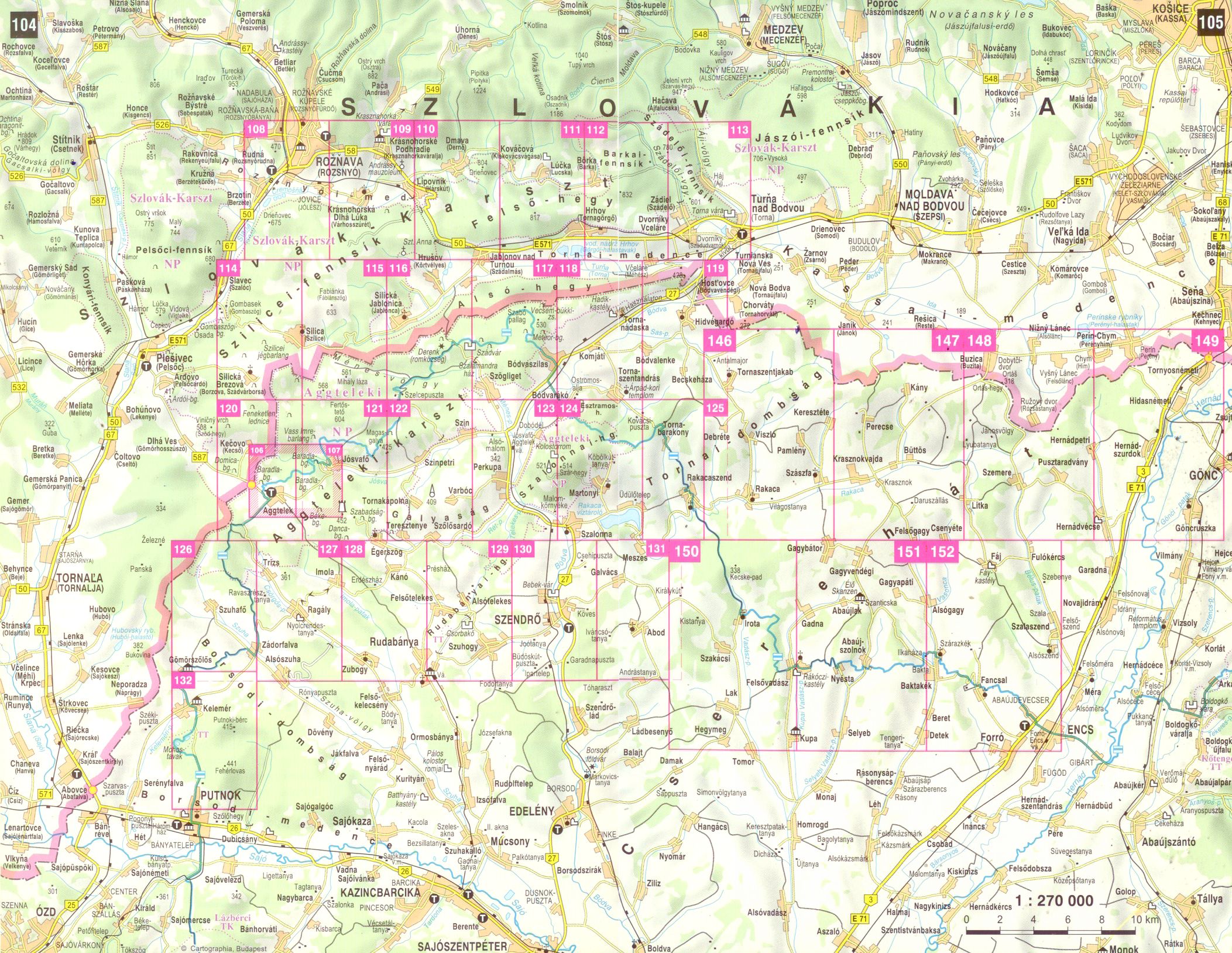 Gömör-Tornai-kaszt, Cserehát atlasz áttekintő térképe