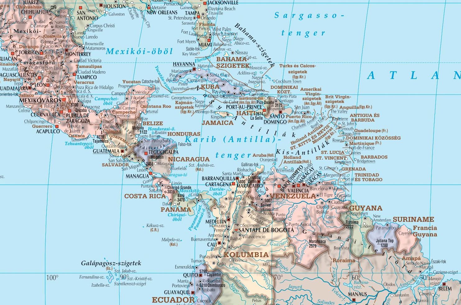 Világtérkép: Karib-szigetek minta