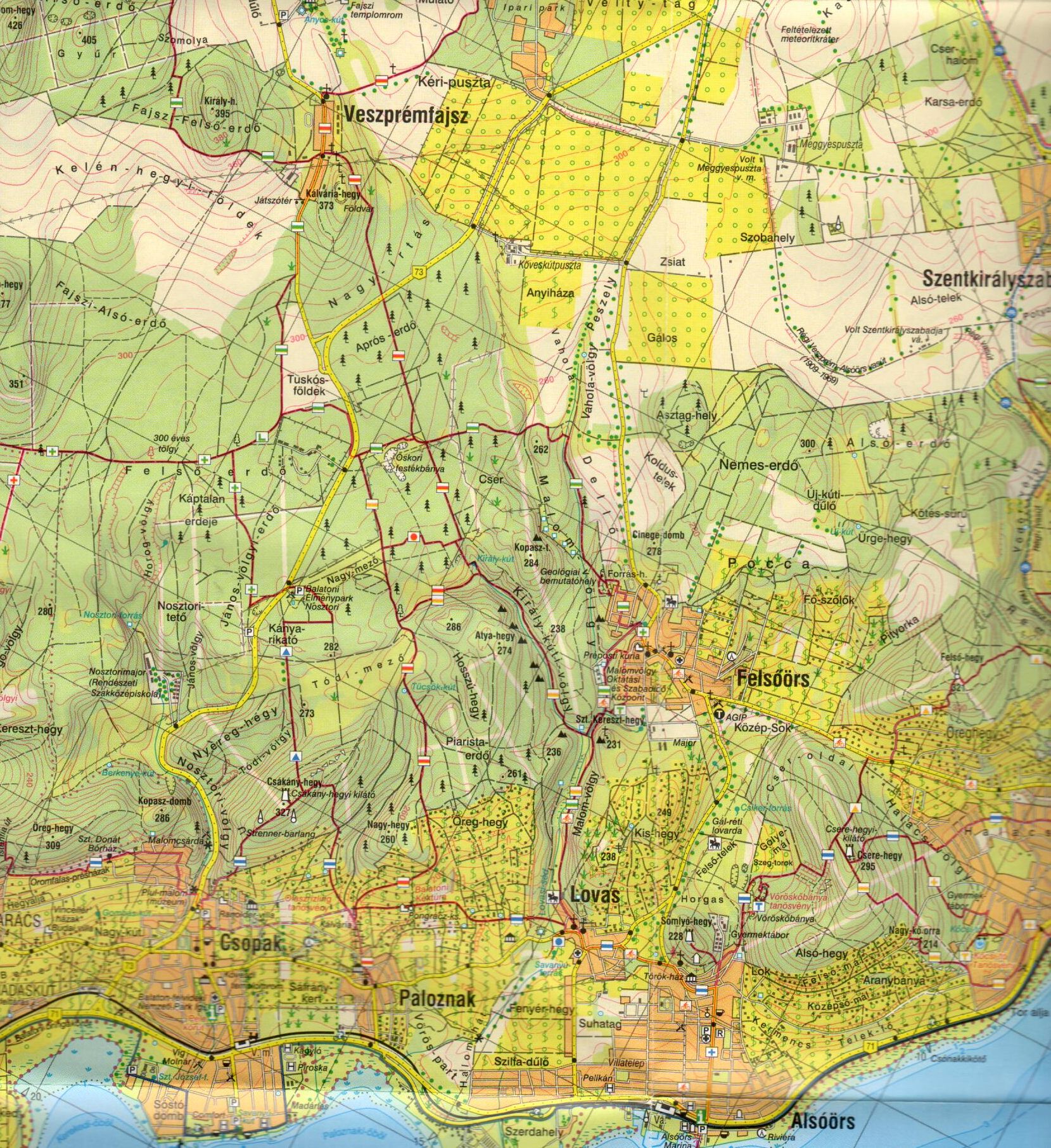 A Balaton 1:40.000 térkép mintakivágata