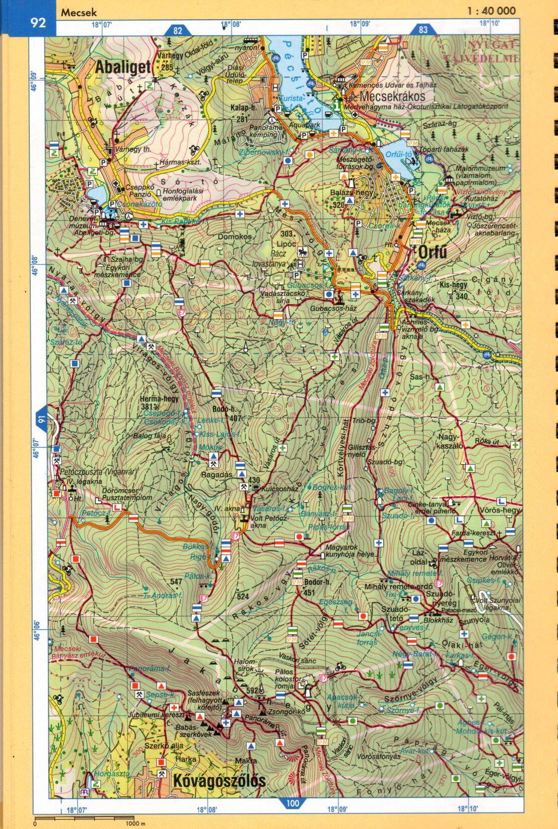 Mecsek atlasz térképes mintalap