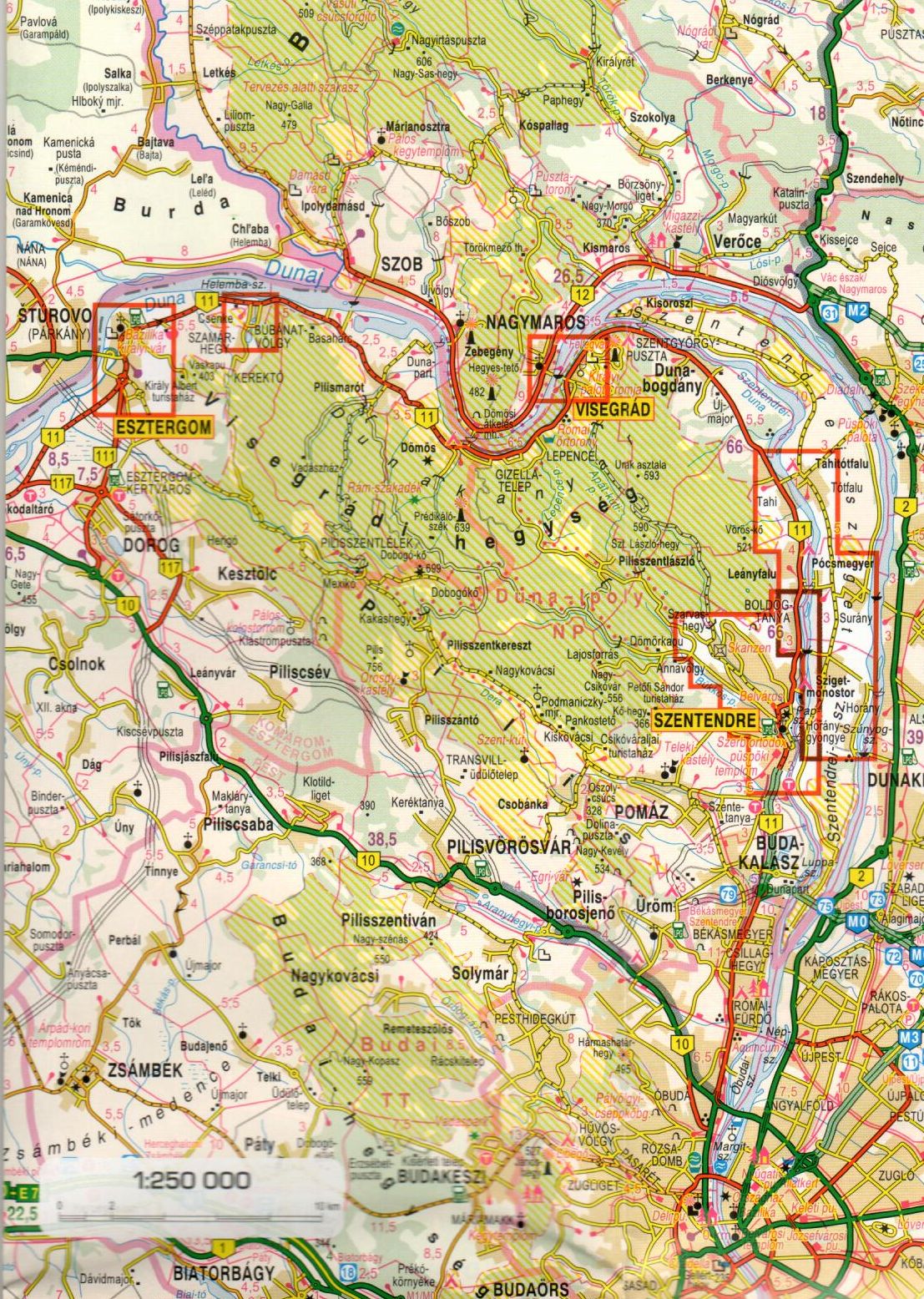 A Dunakanyar áttekintő térképe