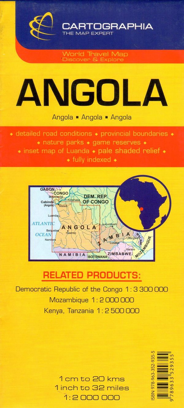 Az Angola térkép által lefedett terület