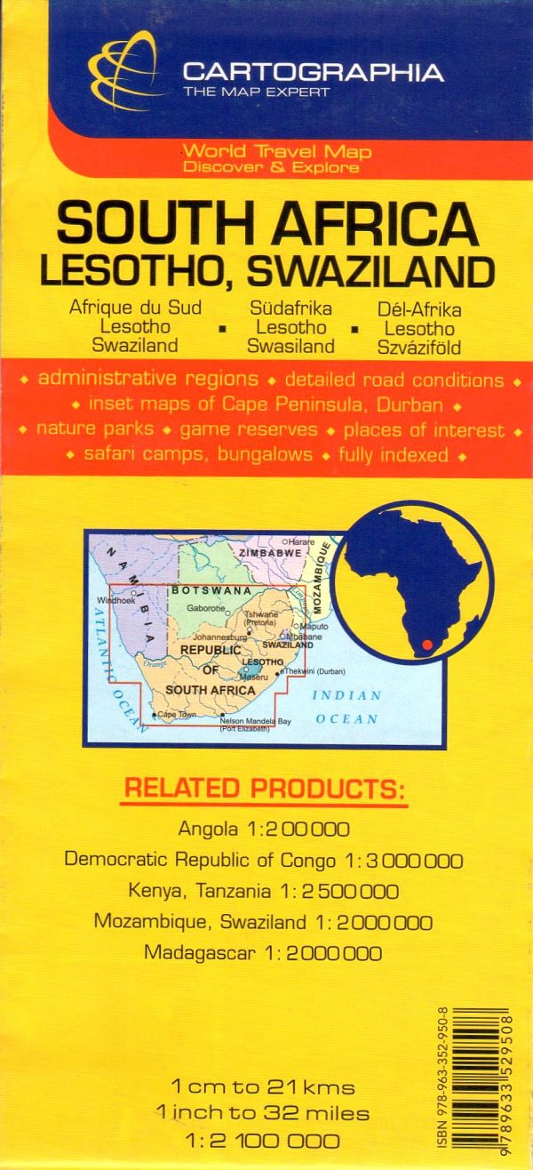 A Dél-Afrika, Lesotho, Zsváziföld térkép által lefedett terület
