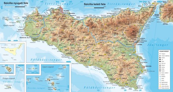 Szicília: térkép a borítón