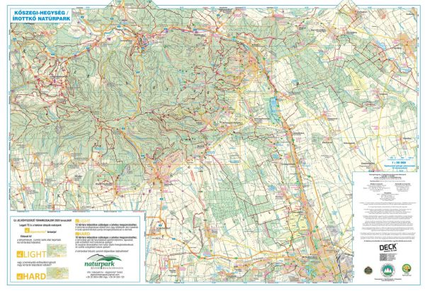 A Kőszegi-hg/Írottkő natúrpark 1:50e térkép által lefedett terület
