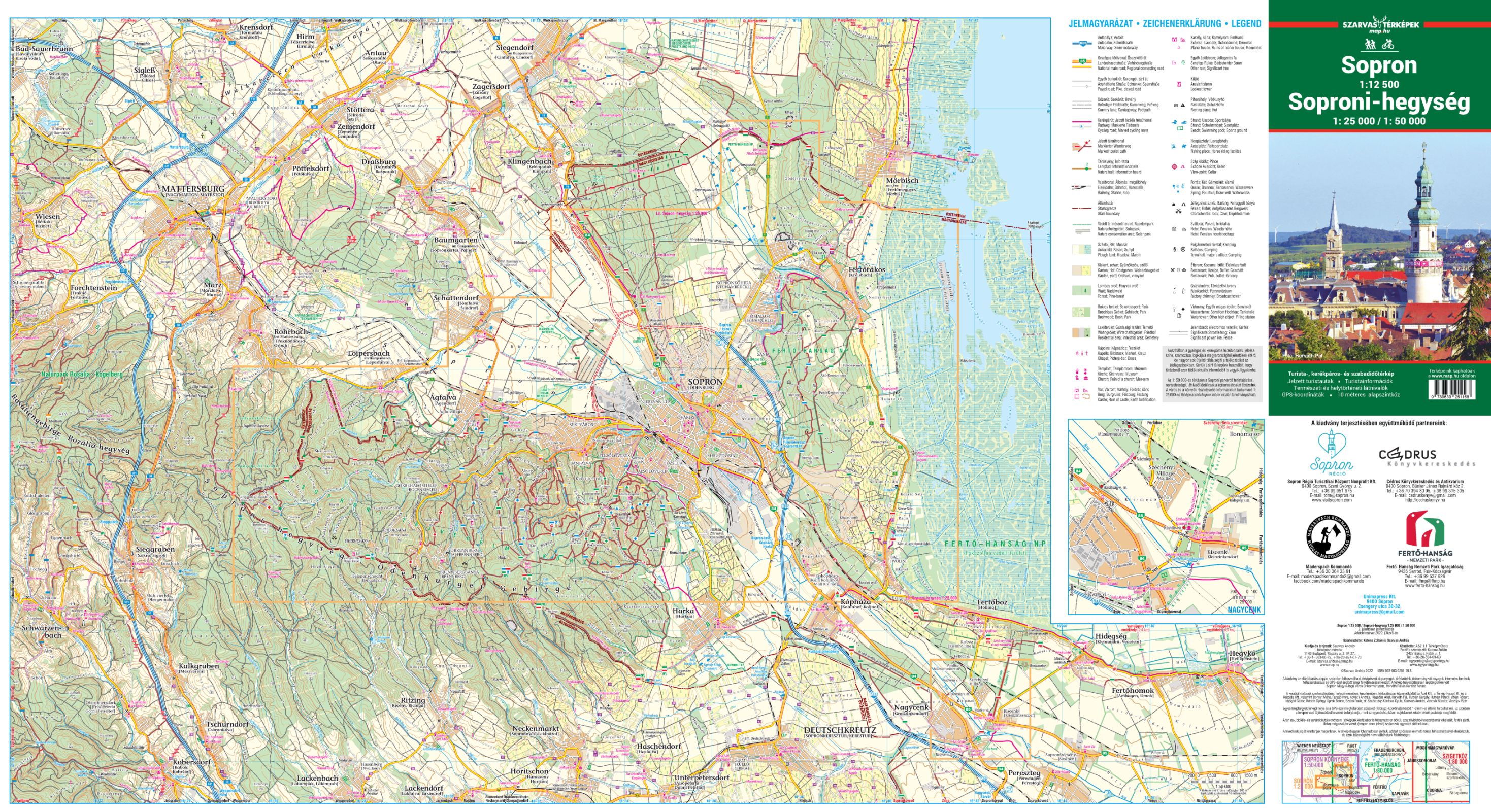 Sopron környéke 1:50.000 térkép által lefedett terület