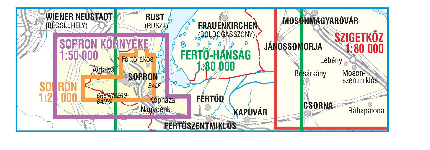 Soproni-hegység áttekintő térkép
