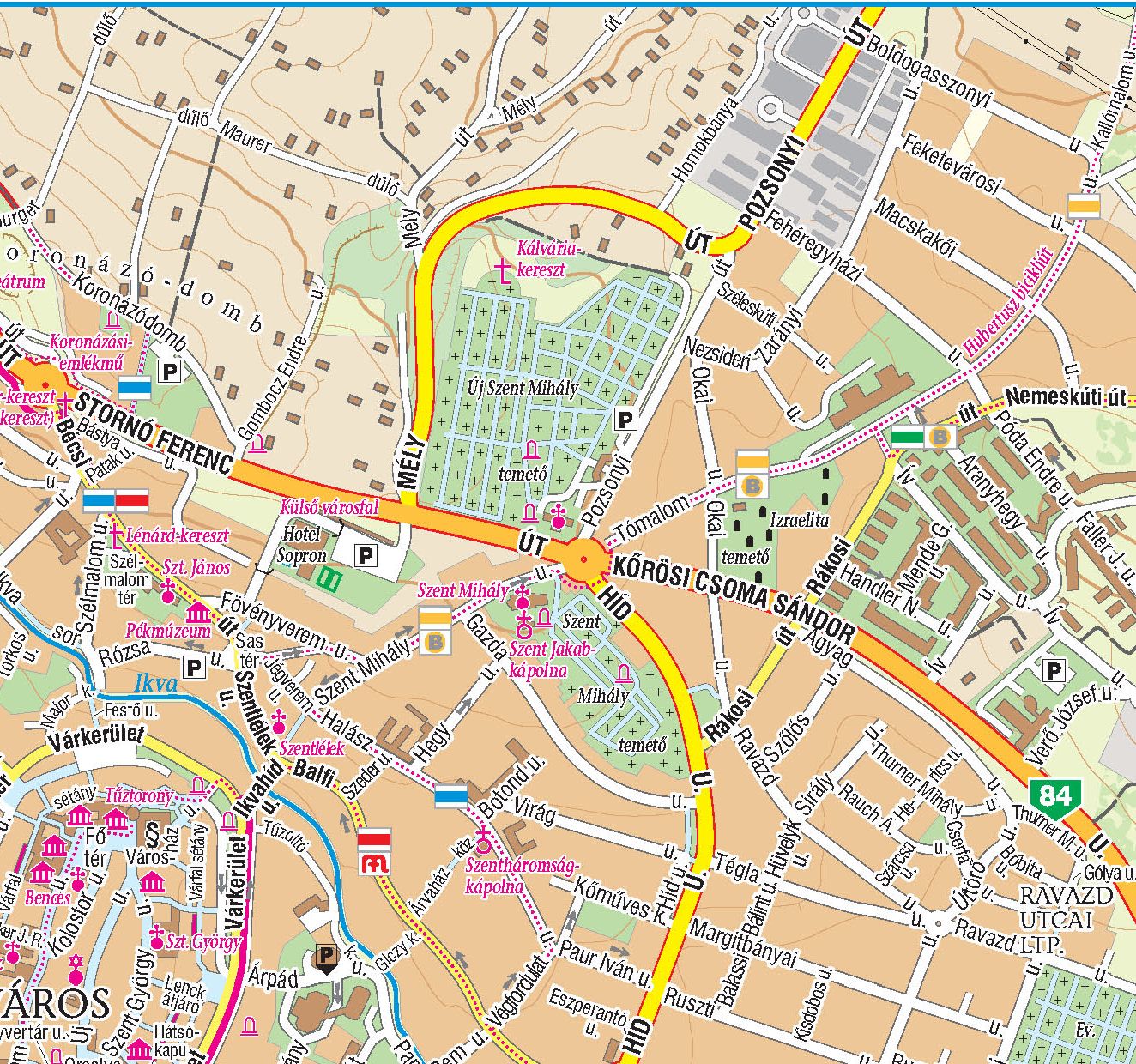 Sopron várostérkép mintakivágat 1:12.500