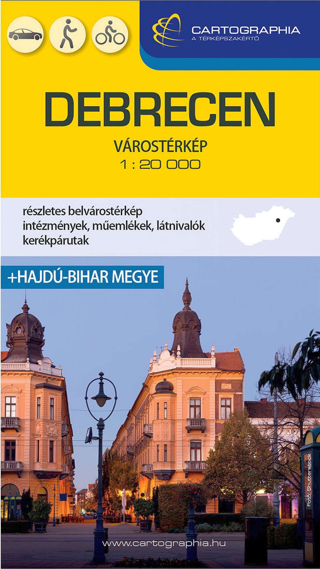 Részletes Debrecen várostérkép + Hajdú-Bihar megye 1:200.000