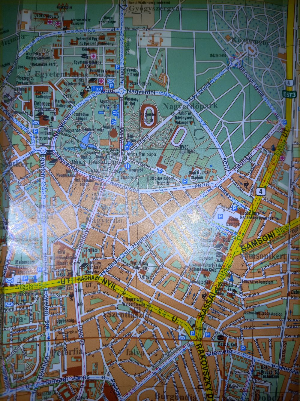 Debrecen várostérkép 1:20.000 mintakivágat