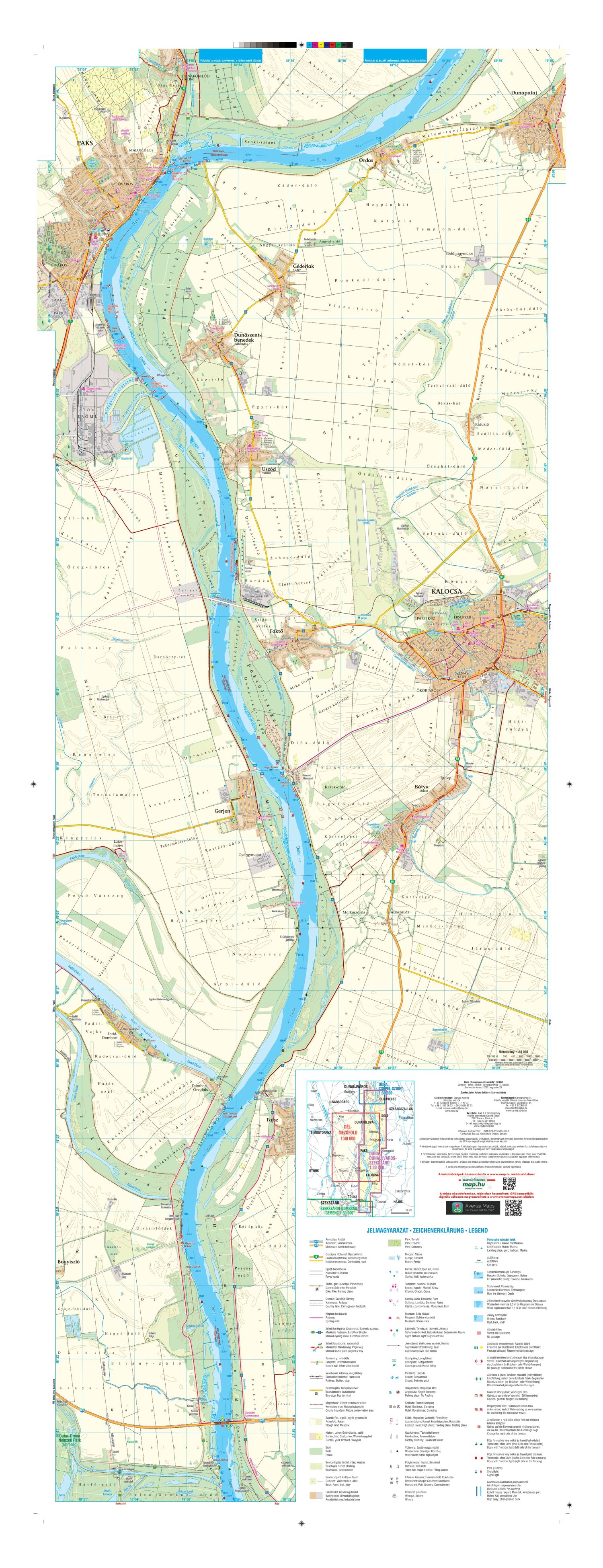 A Duna (Dunaújváros-Szekszárd) 1:30.000 térkép által lefedett terület (déli rész)