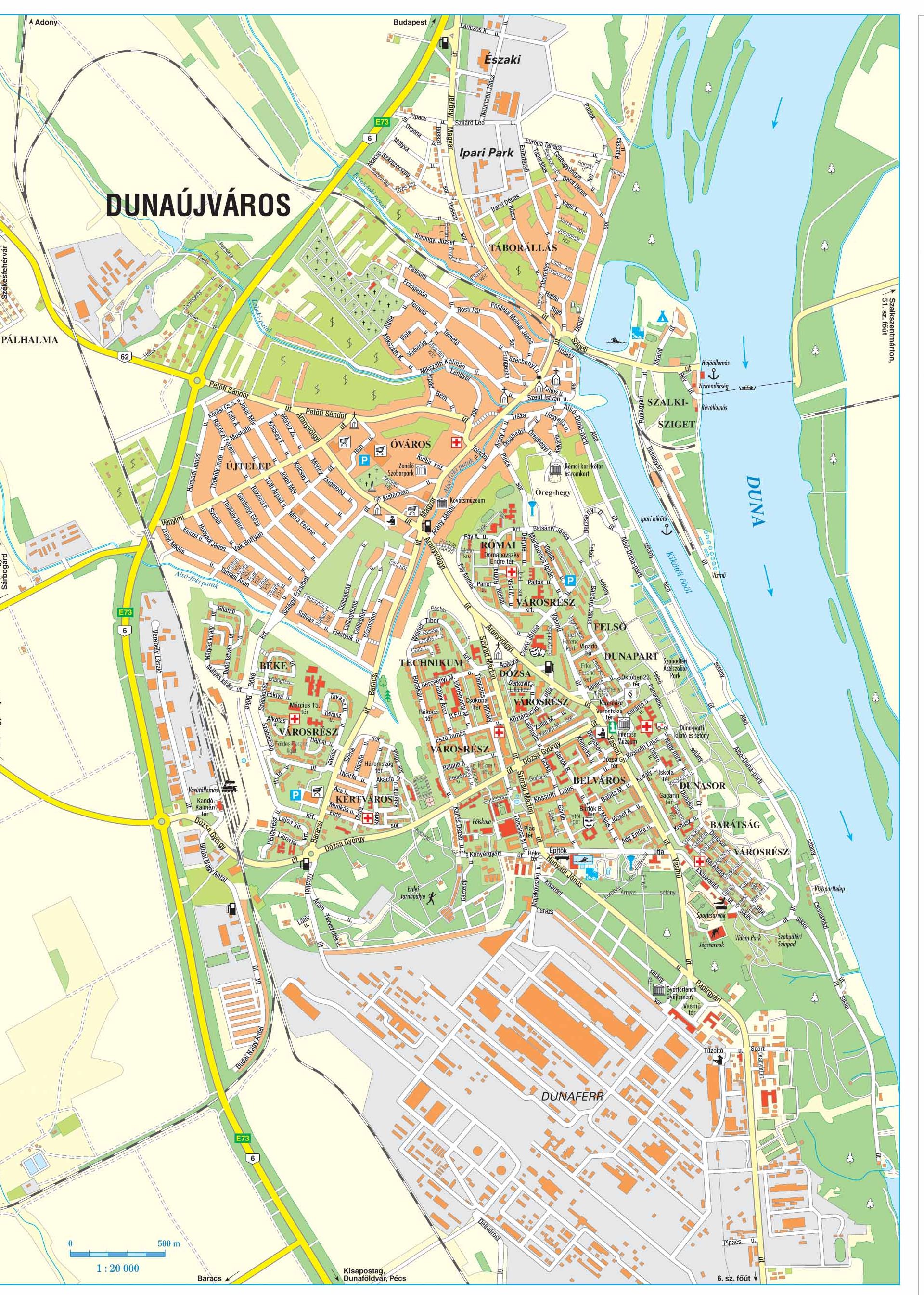 Fejér megye Dunaújváros várostérkép
